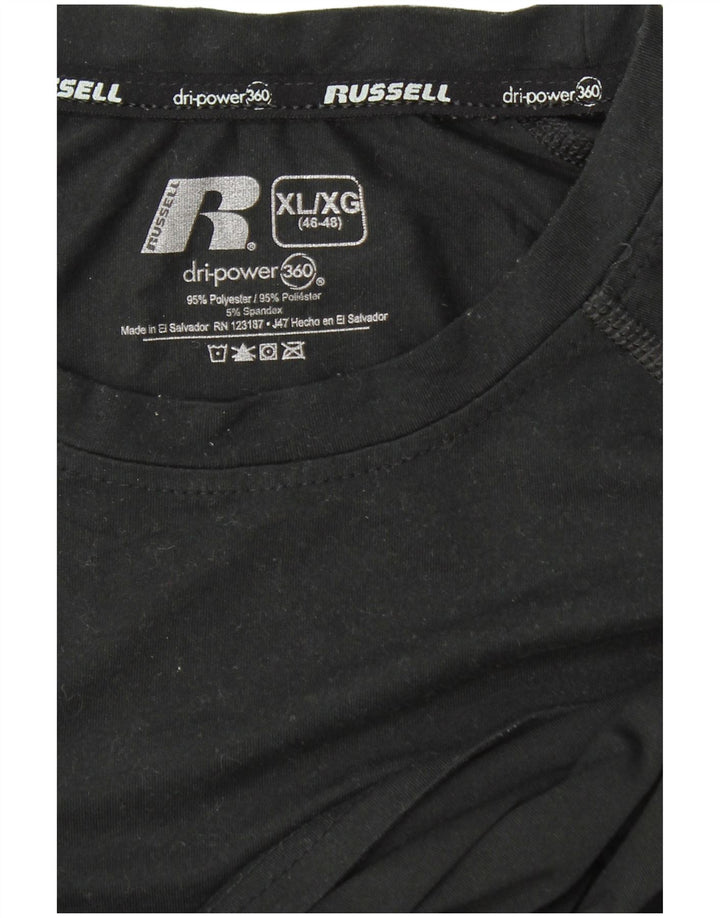 RUSSELL ATHLETIC Herren Dri-Power Top Langarm XL Schwarz Polyester