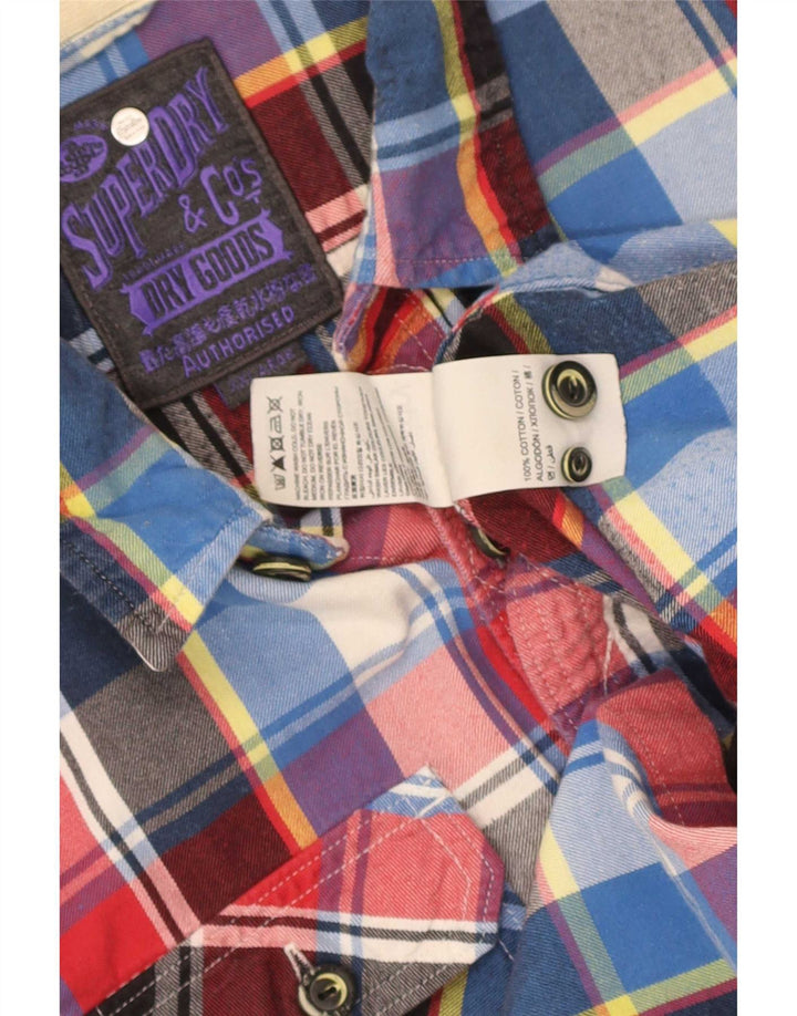 Superdry Herren-Flanellhemd 2XL aus mehrfarbig karierter Baumwolle