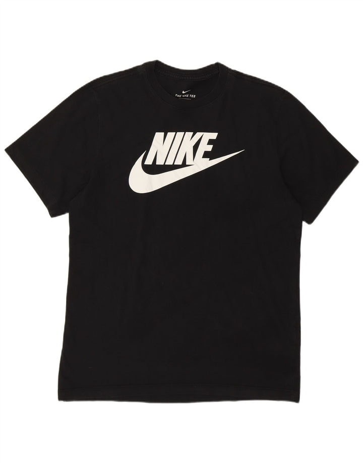 Nike Herren-T-Shirt mit Grafik, mittelgroß, schwarze Baumwolle
