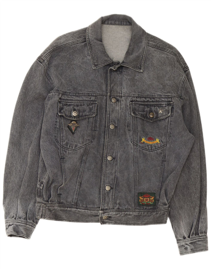 Vintage Herren Jeansjacke UK 40 Large Grau