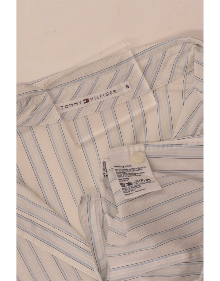 Tommy Hilfiger Damenhemd US 6 Mittelweiß gestreift aus Baumwolle