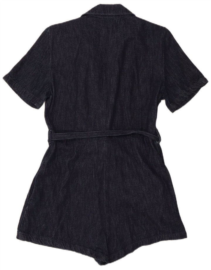 Zara Damen Jeans-Playsuit UK 12 Medium Marineblau