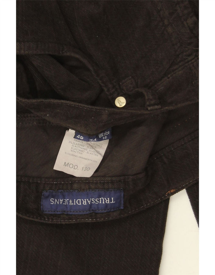 TRUSSARDI Herren Straight Jeans IT 48 Medium W32 L34 Schwarze Baumwolle