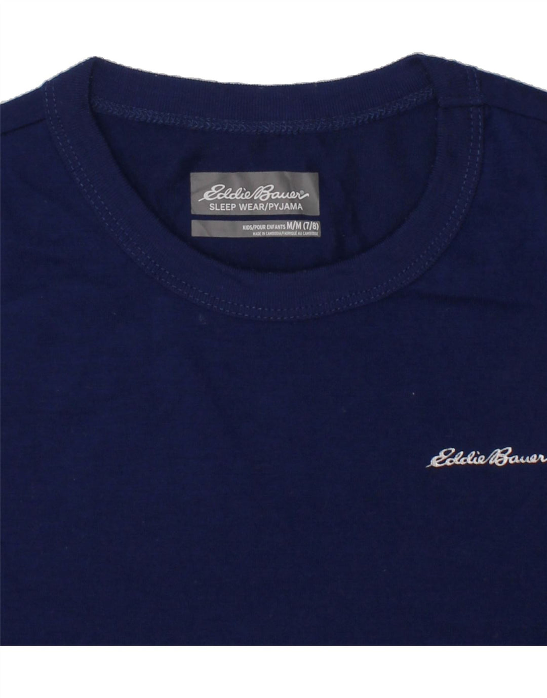 EDDIE BAUER Boys T-Shirt Top 7-8 Years Medium Navy Blue Polyester Vintage Eddie Bauer and Second-Hand Eddie Bauer from Messina Hembry 