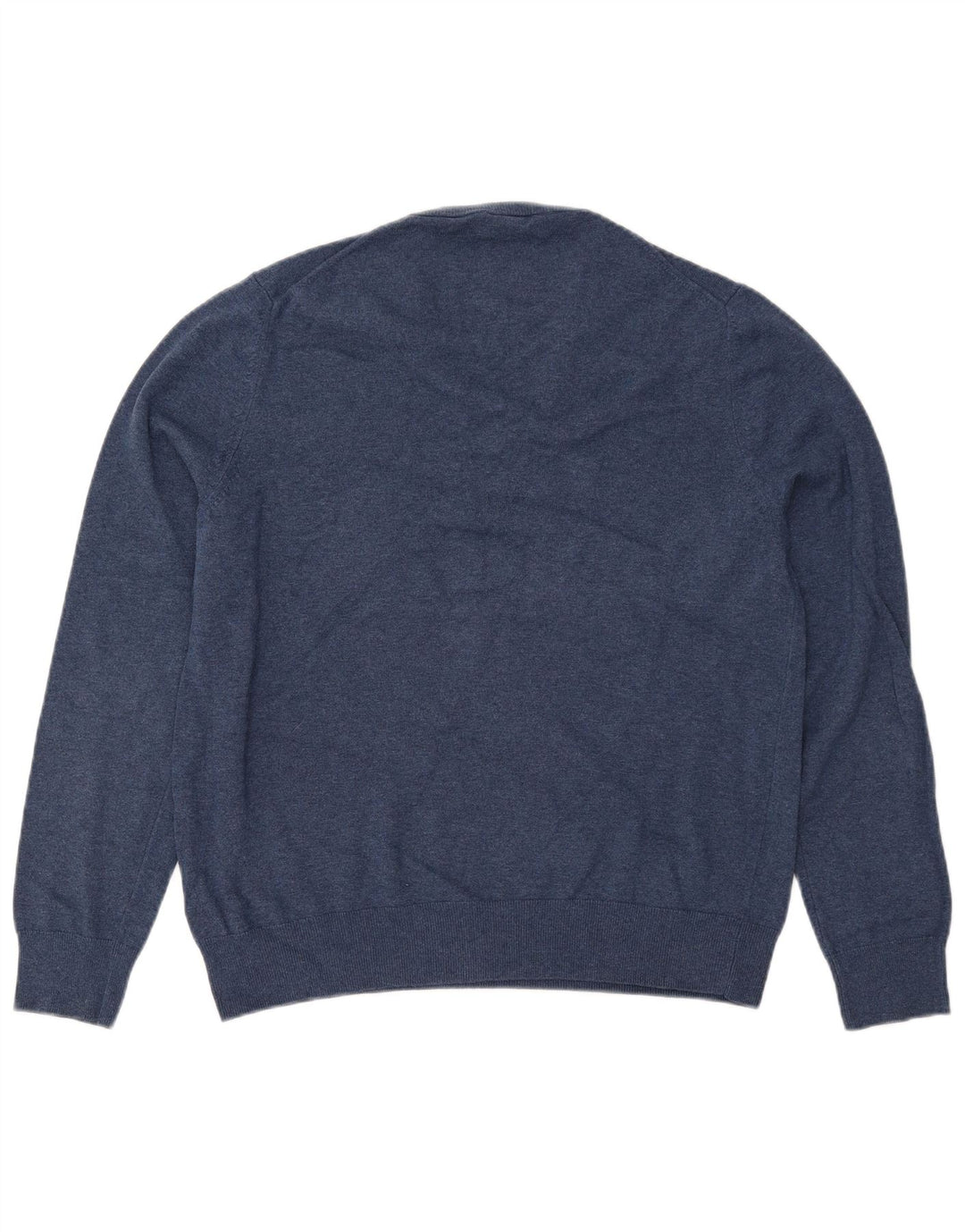 MARKS & SPENCER Herren-Pullover mit V-Ausschnitt, groß, marineblaue Baumwolle