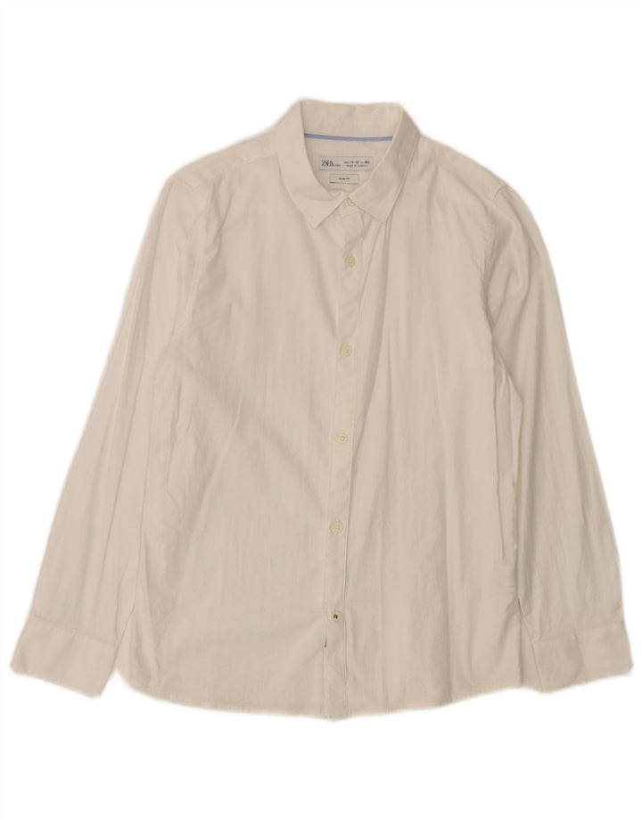 Zara Slim Fit Hemd für Jungen, 11–12 Jahre, weiße Baumwolle