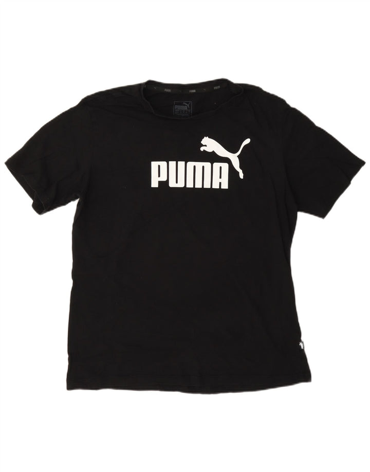 Puma Damen Graphic T-Shirt Top UK 12 Medium Schwarz