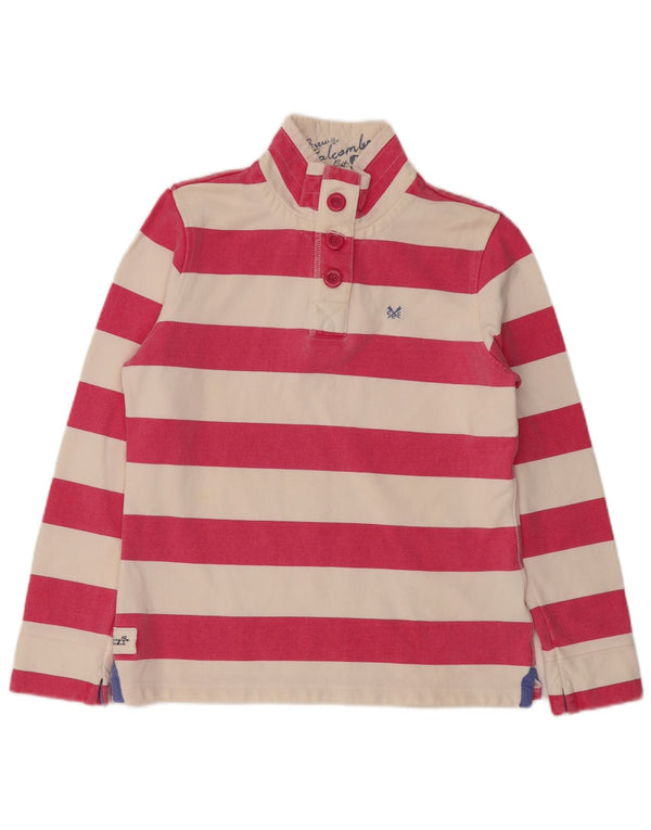 Crew Clothing Damen-Sweatshirt in Übergröße, Gr. 10, Größe S, Rosa, gestreift