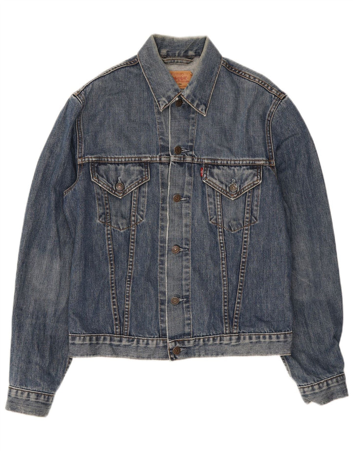 Levi's Damen Jeansjacke UK 14 Large Blaue Baumwolle