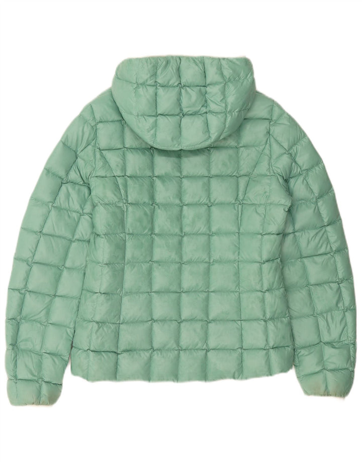 K-Way Mädchen-Wendejacke mit Kapuze, wattiert, 11–12 Jahre, cremefarbenes Polyamid
