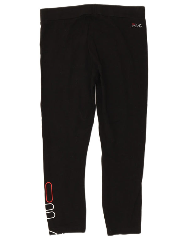 Fila Damen Capri-Leggings mit Grafik, UK 14, Größe L, Schwarz