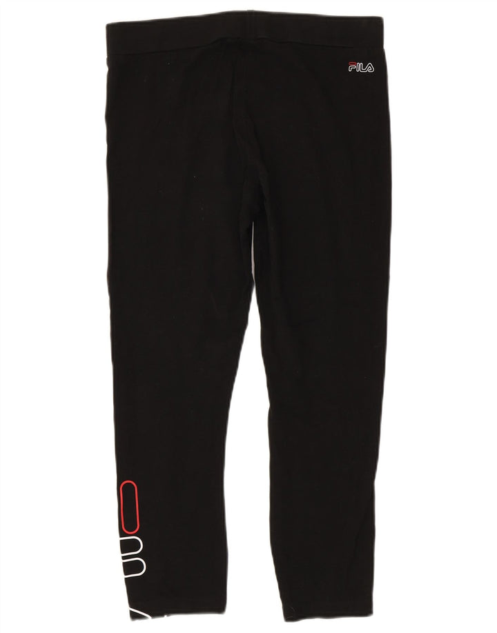 Fila Damen Capri-Leggings mit Grafik, UK 14, Größe L, Schwarz