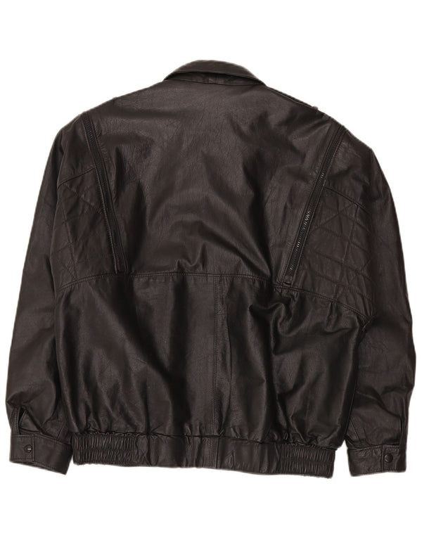 Vintage Herren Valentine Lederjacke UK 42 XL Schwarzes Leder