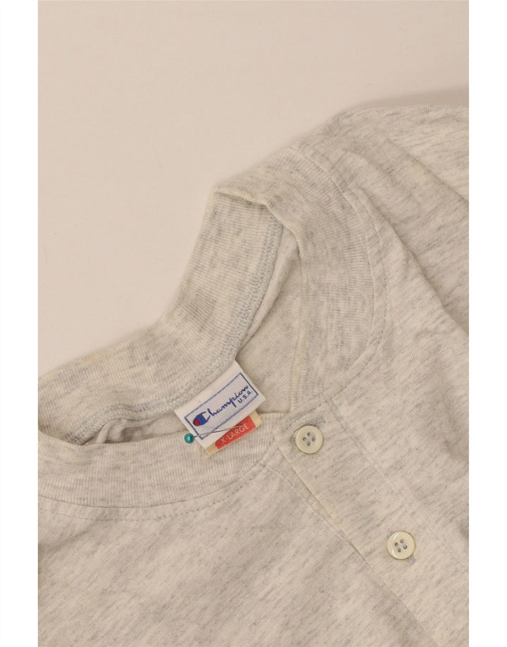 Champion Herren-Oberteil, langärmelig, XL, grau gefleckte Baumwolle