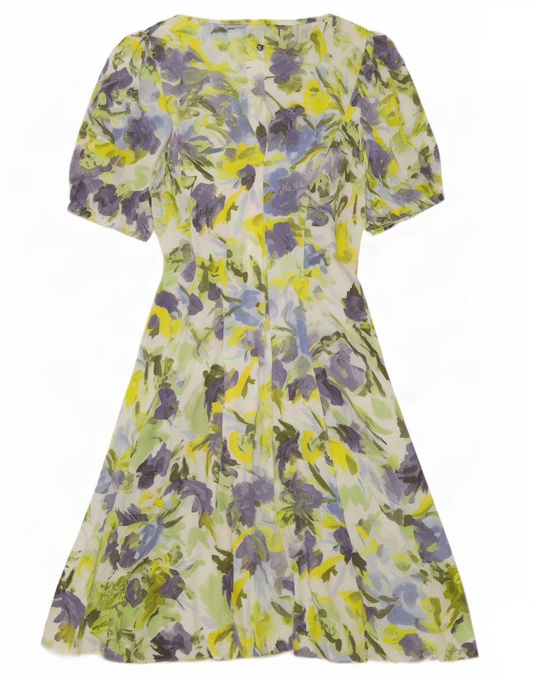 Gianfranco Ferre Damen A-Linien-Kleid IT 40 Kleines mehrfarbiges Blumenmuster