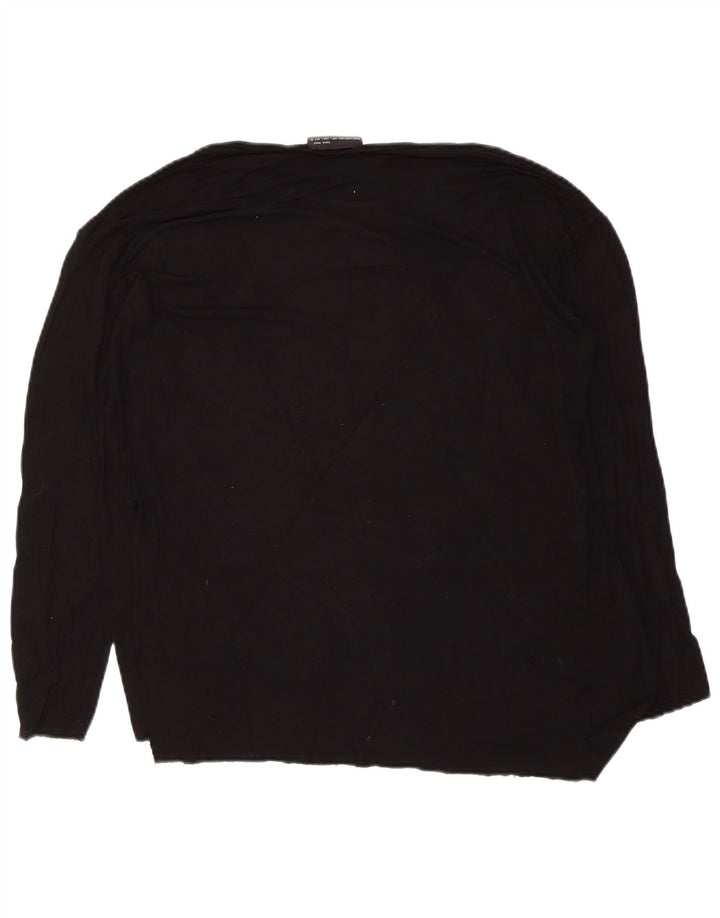 Zara Damen-Oberteil mit abstraktem Muster, langärmlig, Gr. 46, Schwarz