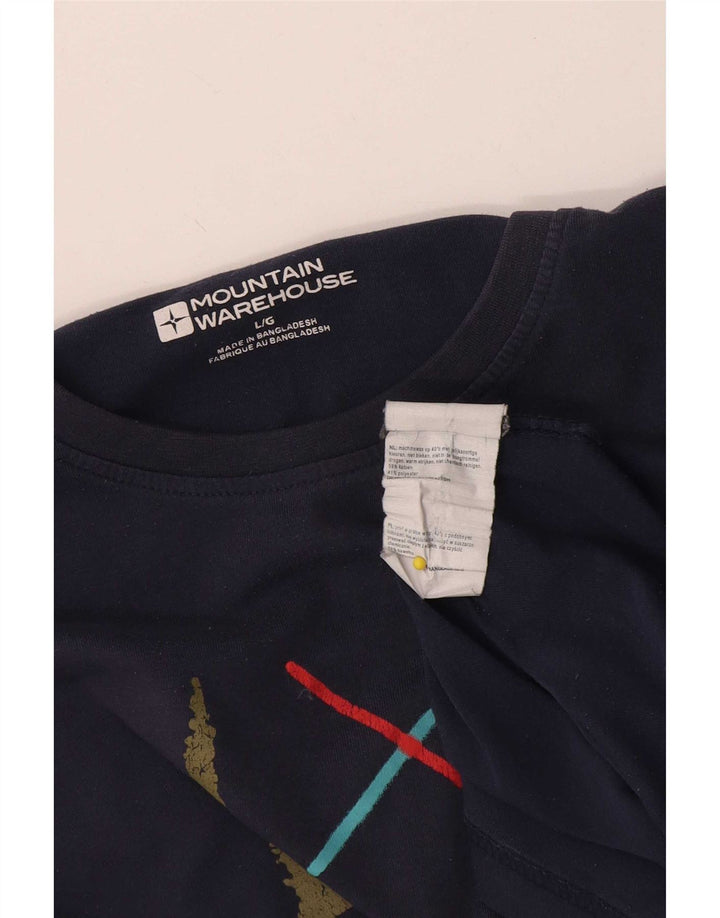 Mountain Warehouse Herren-T-Shirt mit Grafik, Größe L, Marineblau, Baumwolle