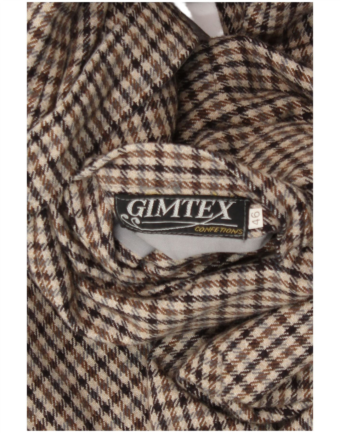Vintage Damen Reversibler Wendemantel IT 46 Small Grey Check