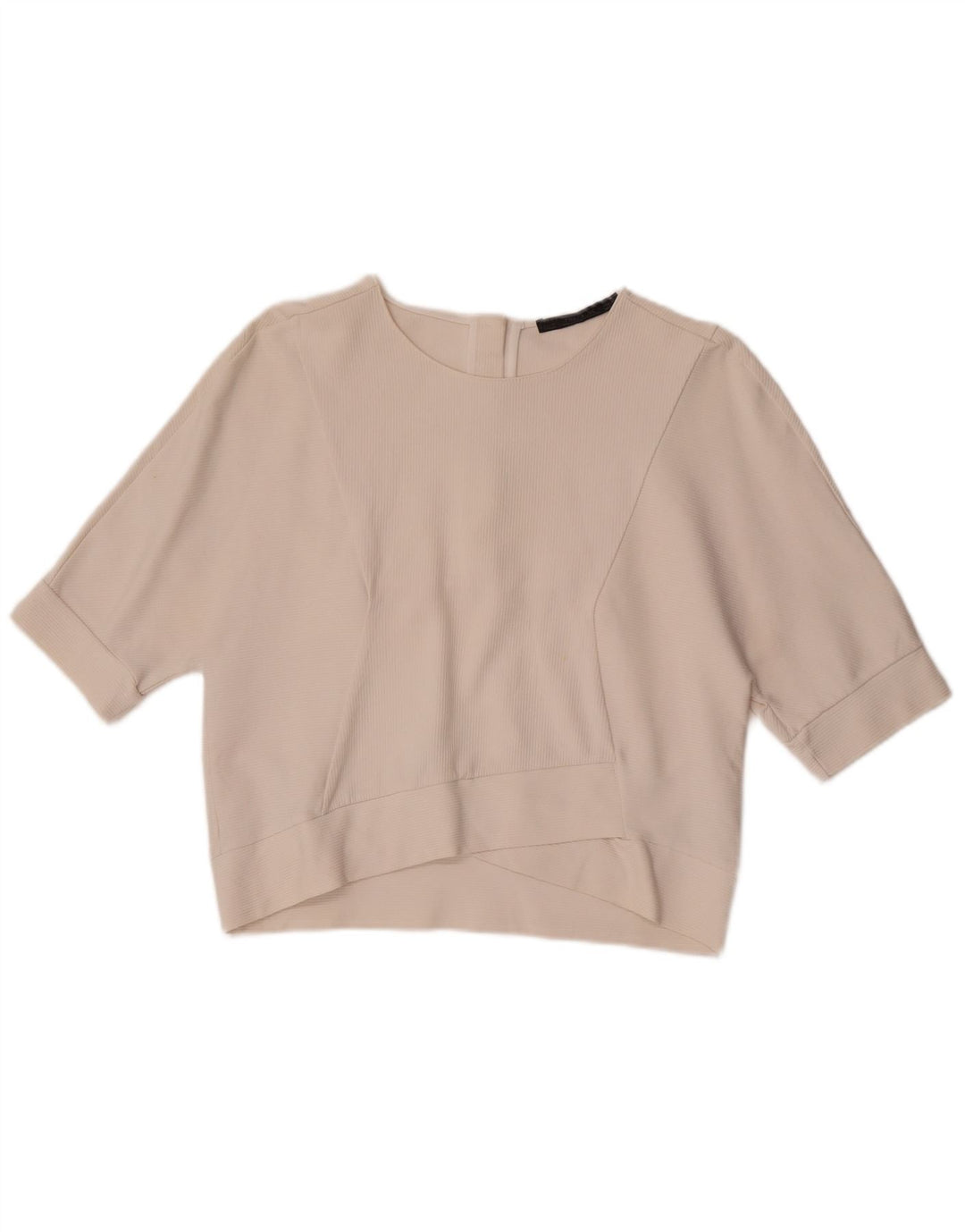 Zara Damen Blusentop UK 14 Mittelweiße Baumwolle