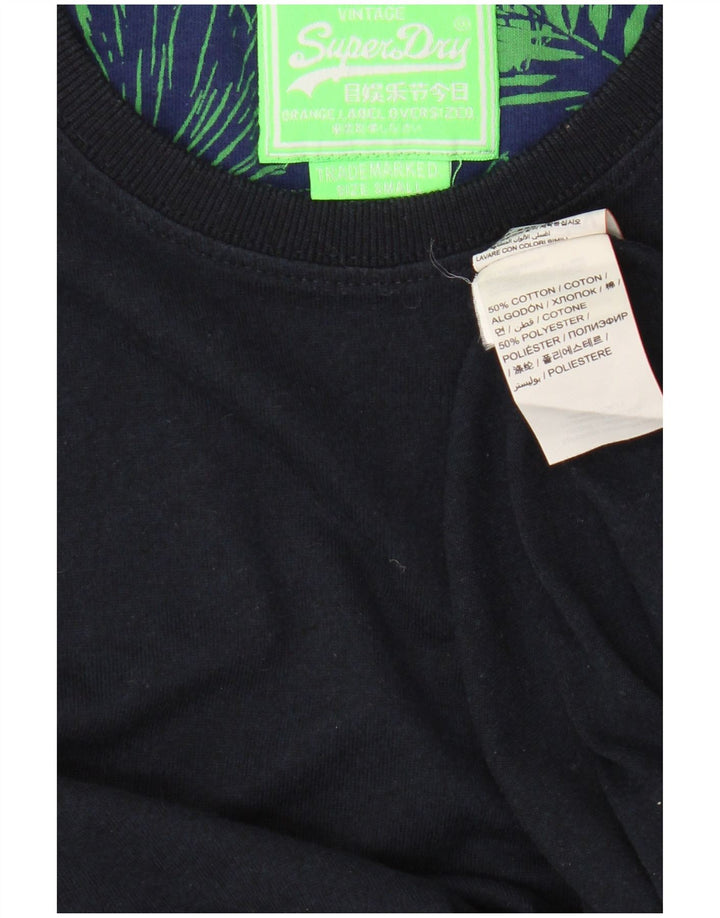 Superdry Herren T-Shirt Top Small Marineblau Baumwolle
