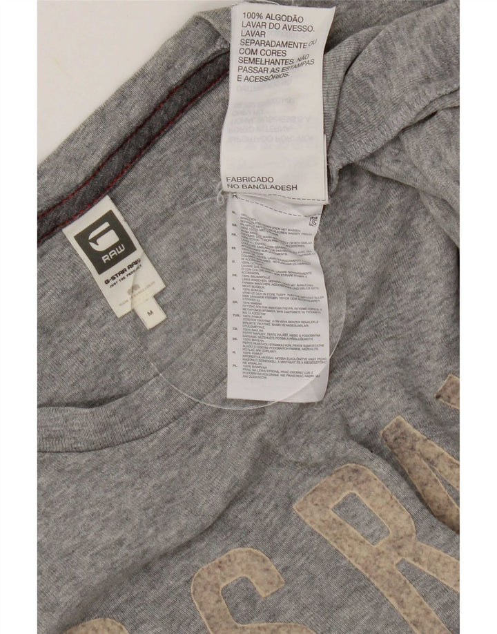 G-Star Damen Grafik-T-Shirt-Oberteil UK 12 Mittelgraue Baumwolle