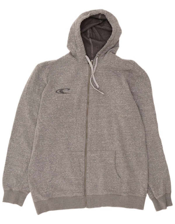 O'Neill Herren-Kapuzenpullover mit grafischem Reißverschluss, 2XL, grau geflecktes Polyester