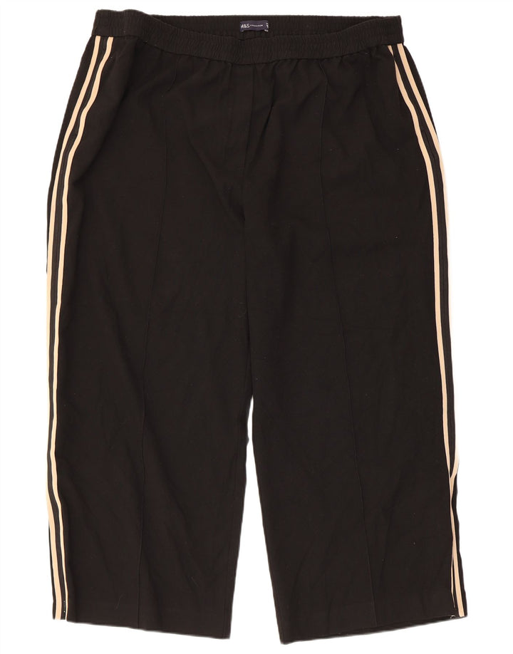 Marks & Spencer Damen Crop Trainingshose UK 24 4XL Schwarz Polyester