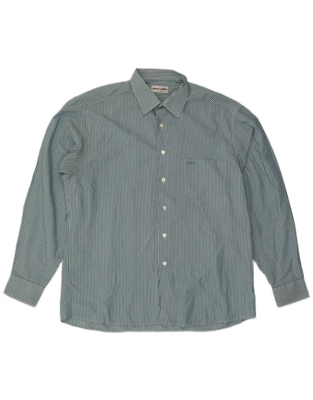 Pierre Cardin Herrenhemd Größe 43 XL Blauer Nadelstreifen