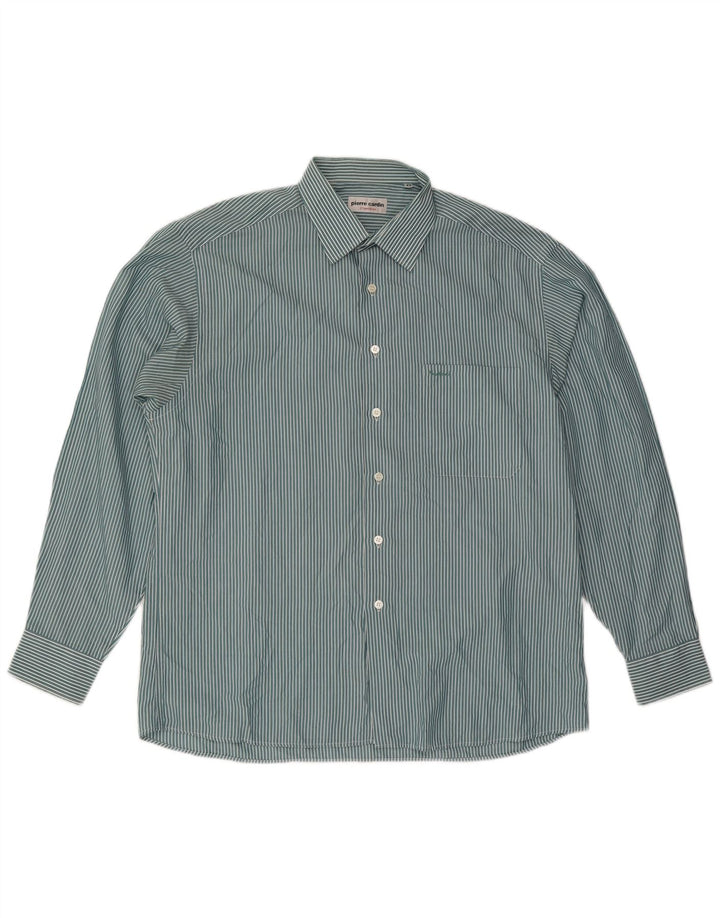 Pierre Cardin Herrenhemd Größe 43 XL Blauer Nadelstreifen