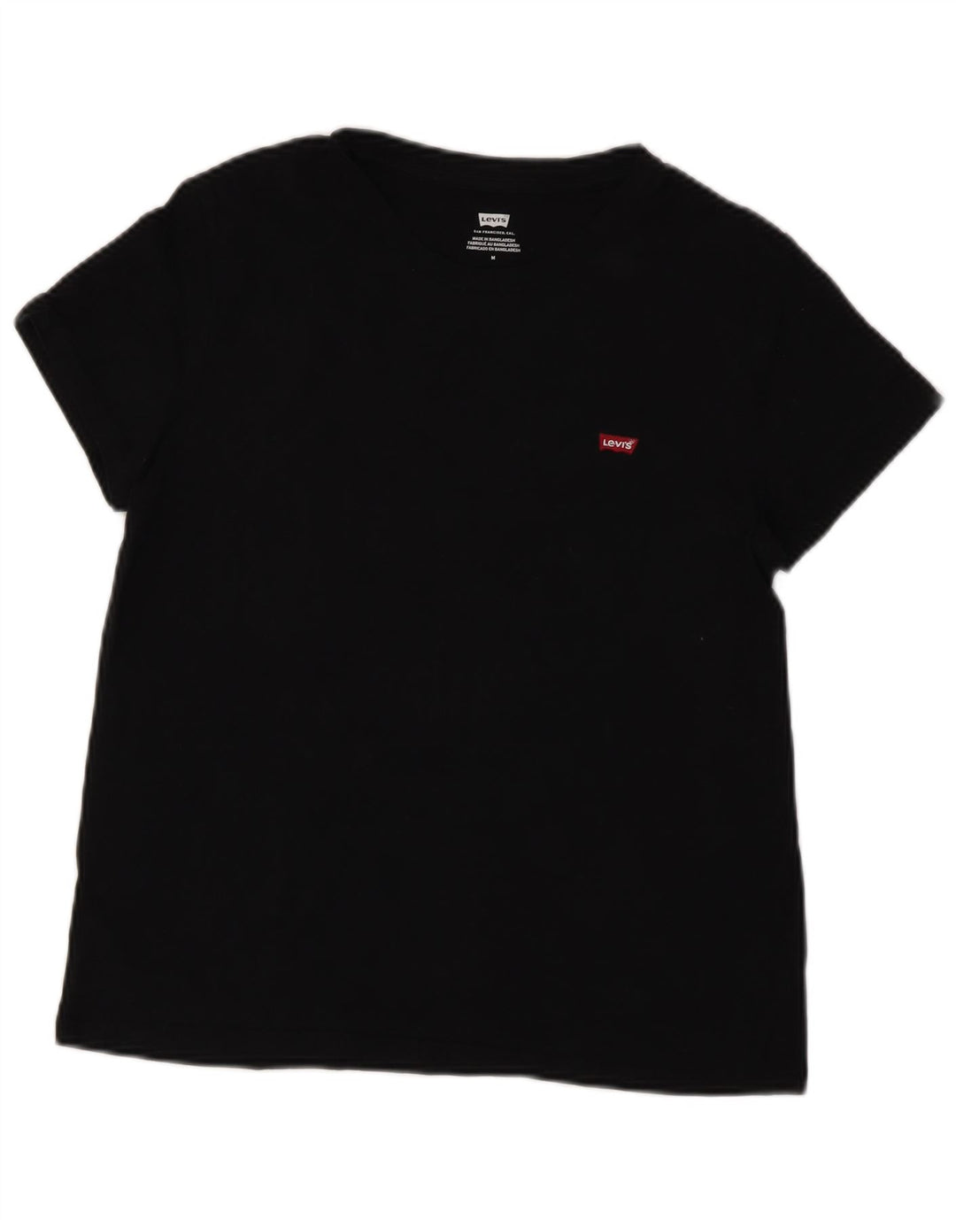 LEVI'S Damen T-Shirt Top UK 12 Mittelschwarze Baumwolle