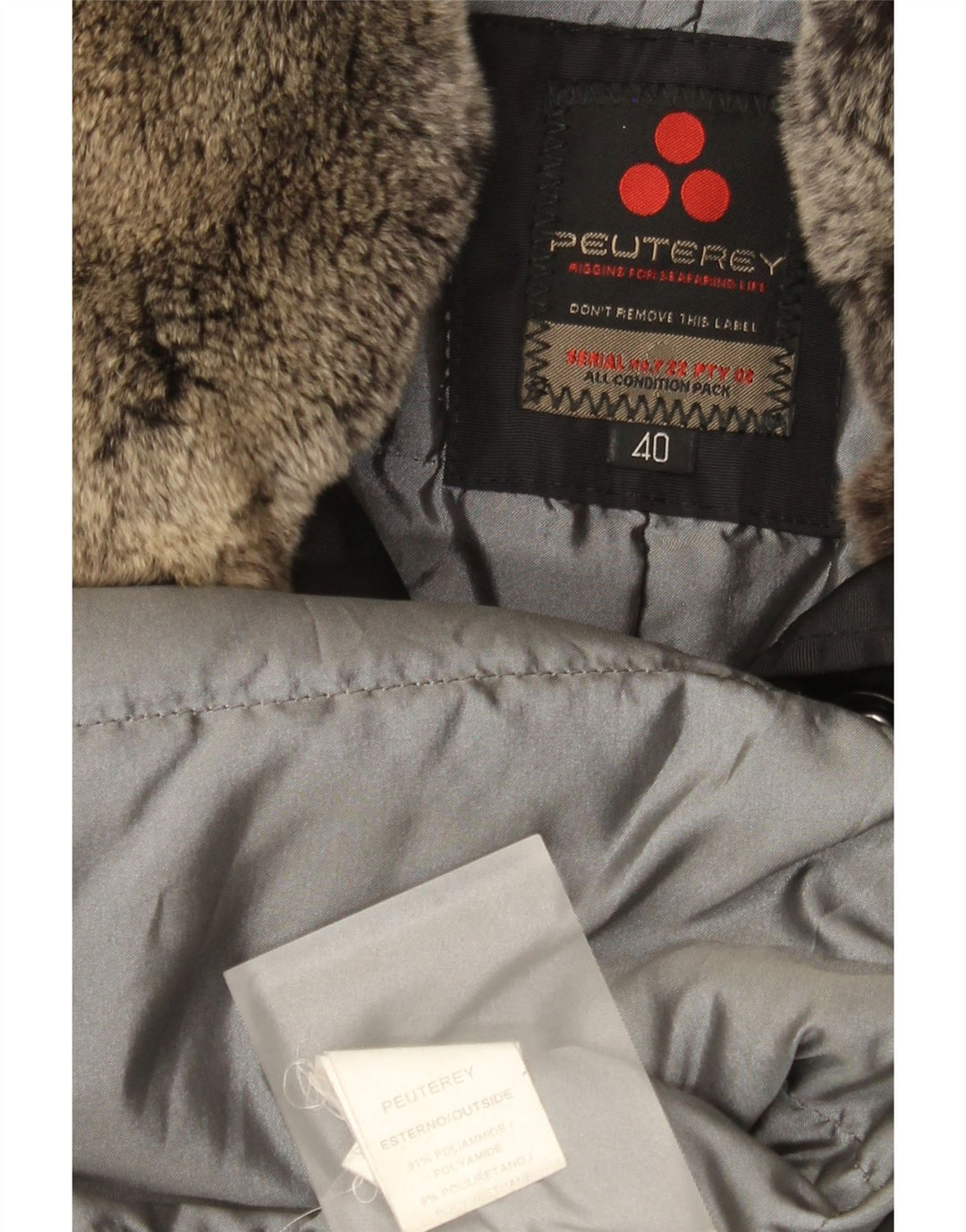 PEUTEREY Damen Parka Jacke EU 40 Medium Schwarz Polyamid