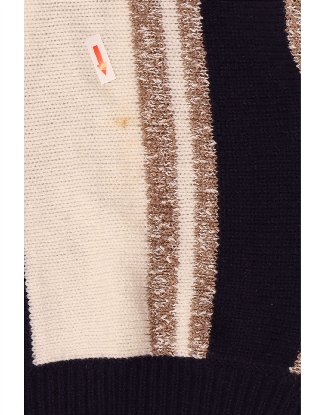Vintage Damen Pullover mit V-Ausschnitt IT 44 Medium Navy Blue Colourblock