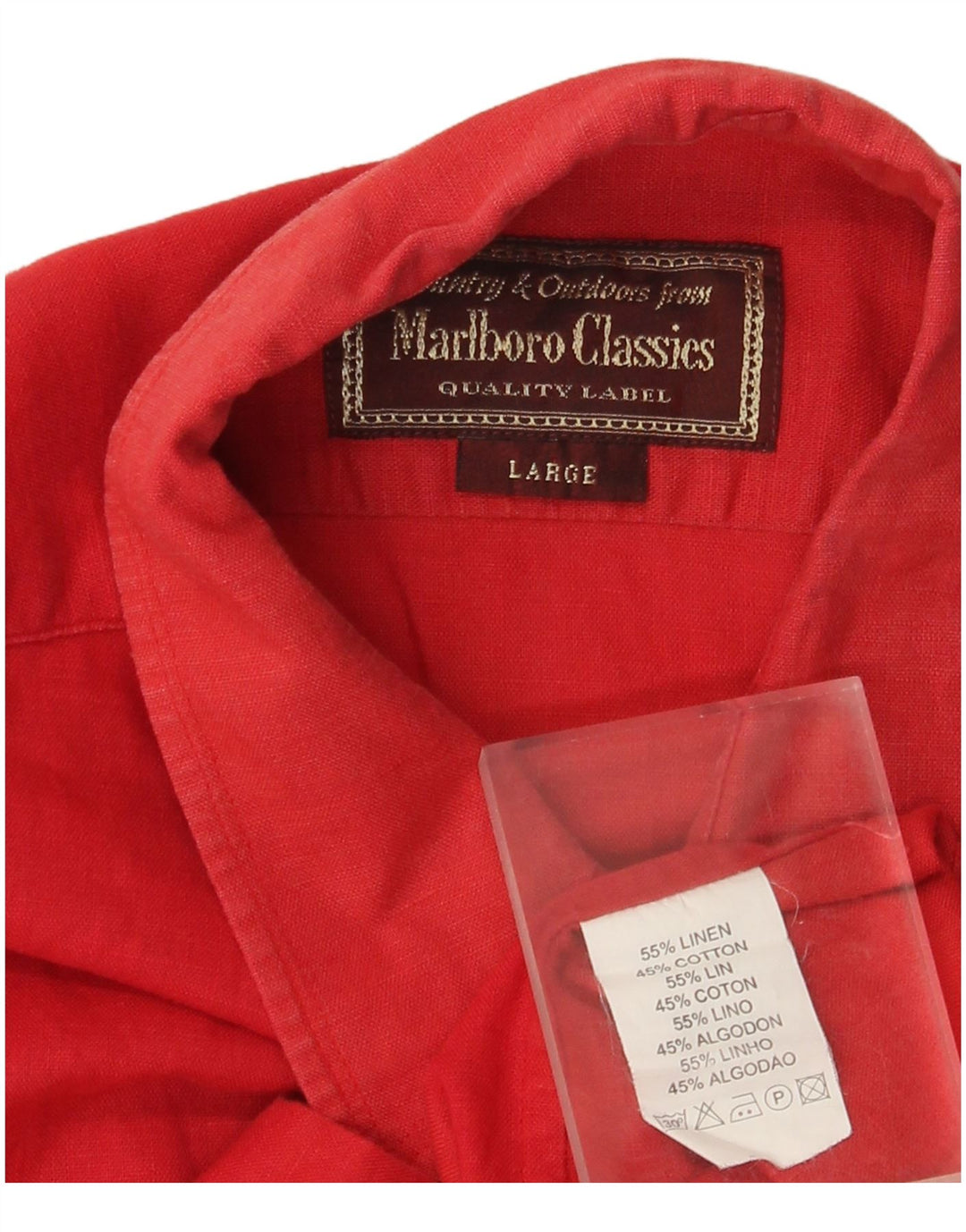MARLBORO CLASSICS Herrenhemd Großes rotes Leinen