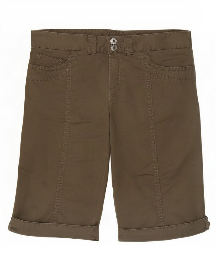 Benetton Womens Casual Shorts IT 44 Medium W30 Khaki Baumwolle