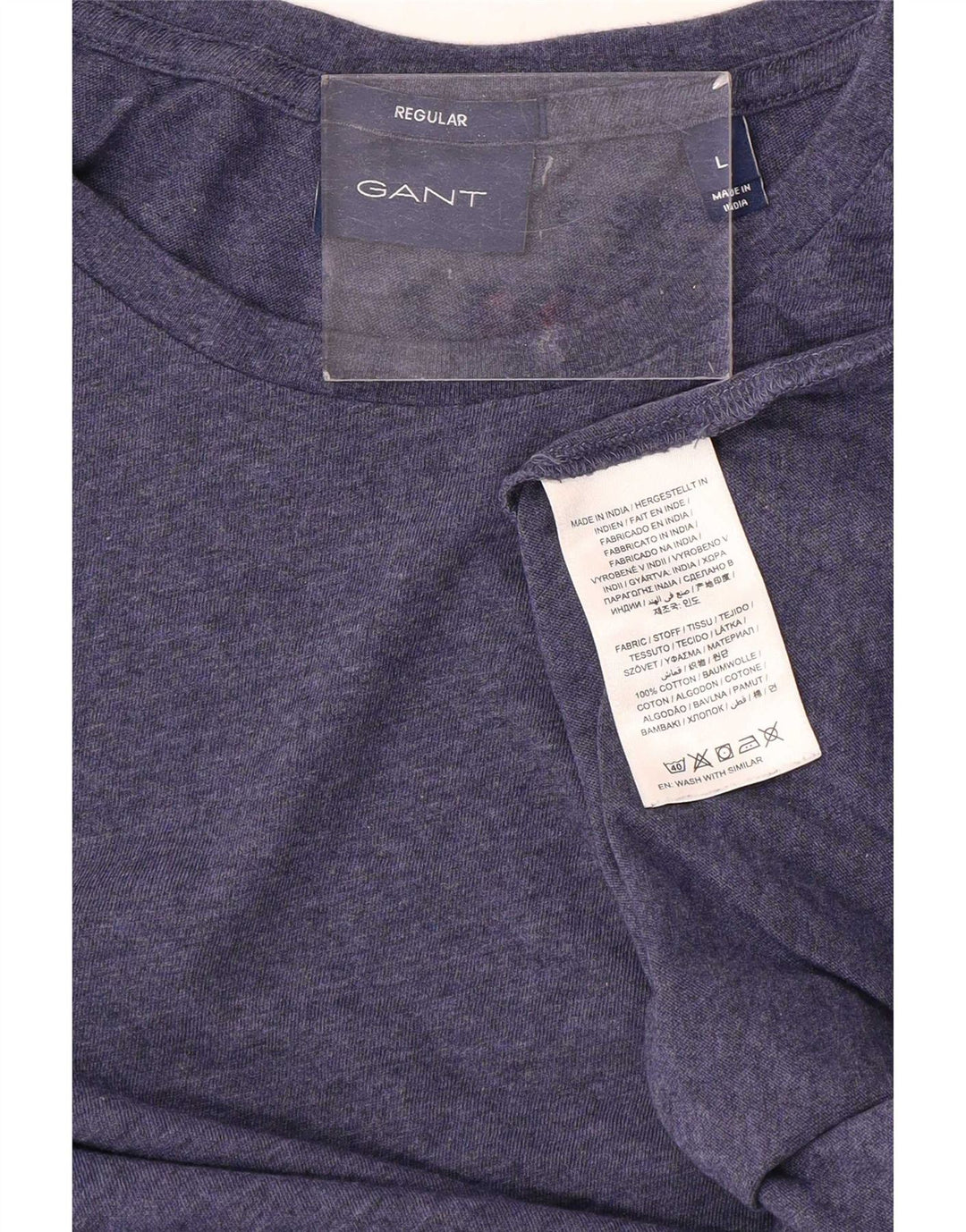 Gant Herren-T-Shirt, normal, groß, marineblau gesprenkelte Baumwolle