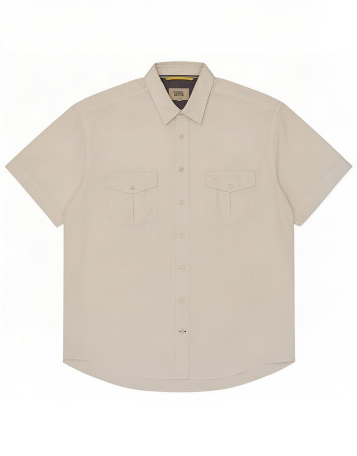 Camel Active Herren-Kurzarmhemd XL aus weißer Baumwolle