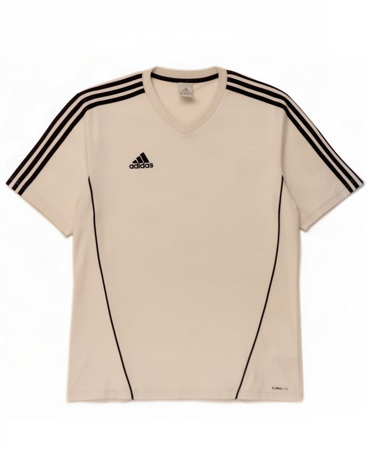Adidas Herren Climalite T-Shirt Top Large Weiß Polyester