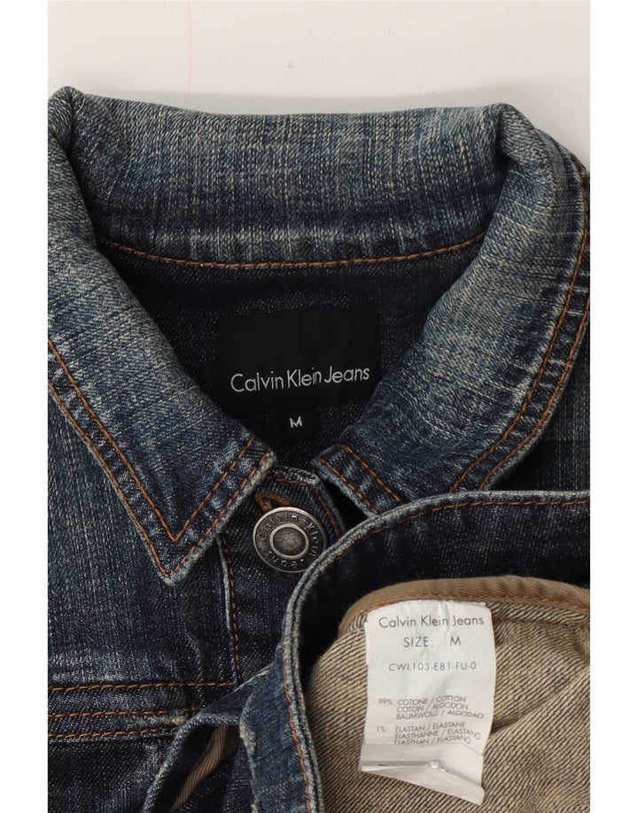 Calvin Klein Jeans Damen Jeansjacke UK 12 Mittelblaue Baumwolle