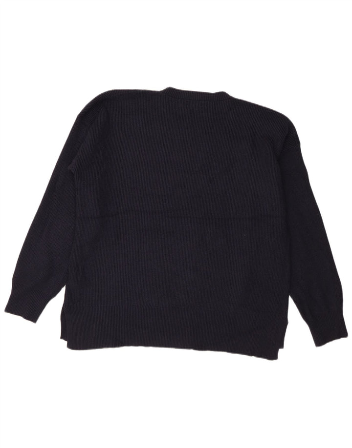 Marks & Spencer Herren-Pullover mit Rundhalsausschnitt, groß, marineblaue Viskose