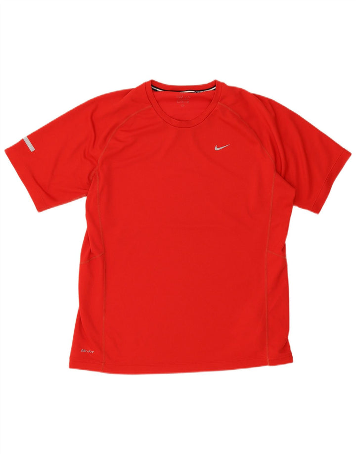 Nike Herren Dri Fit T-Shirt Top, großes rotes Polyester