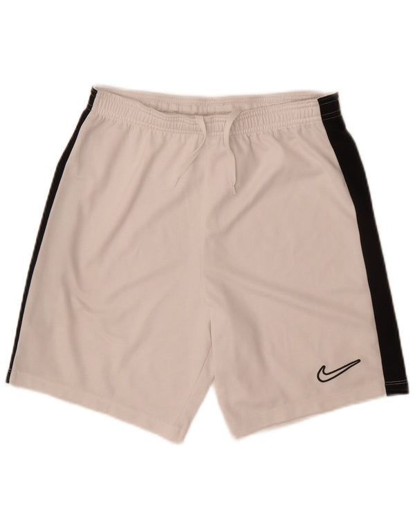Nike Dri Fit Sportshorts für Jungen, 11–12 Jahre, Größe L, Weiß, Farbblock