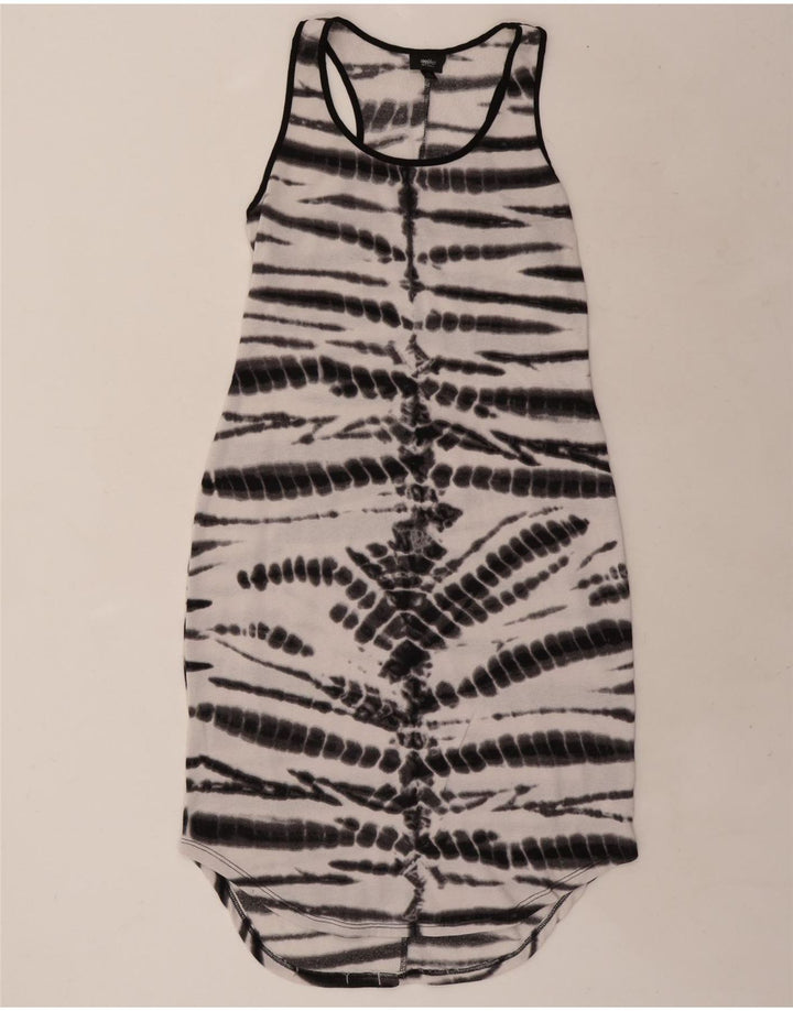 MOSSIMO Ärmelloses T-Shirt-Kleid für Damen, UK 12, Mittelweiß, Batikfärbung