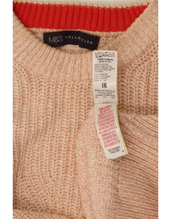 Marks & Spencer Damen-Pullover mit Rundhalsausschnitt, Gr. 10, Größe S, Orange meliert