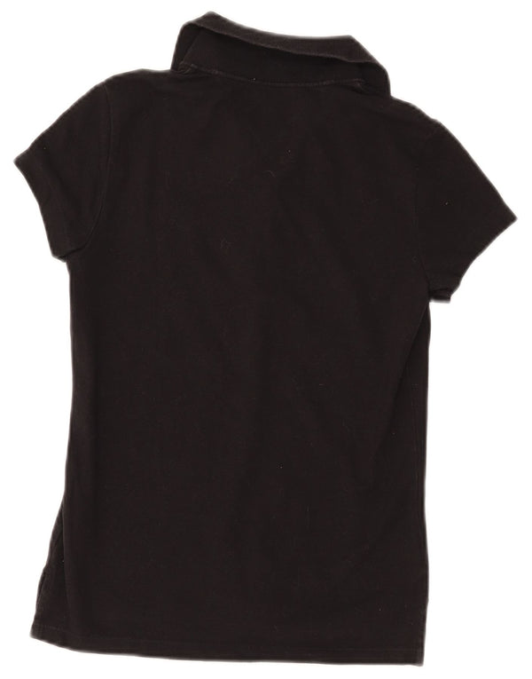 TOMMY HILFIGER Damen Poloshirt UK 8 Small Schwarz Baumwolle