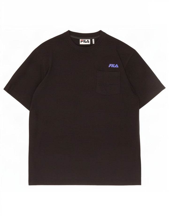 Fila Herren T-Shirt Top Medium Schwarz Baumwolle