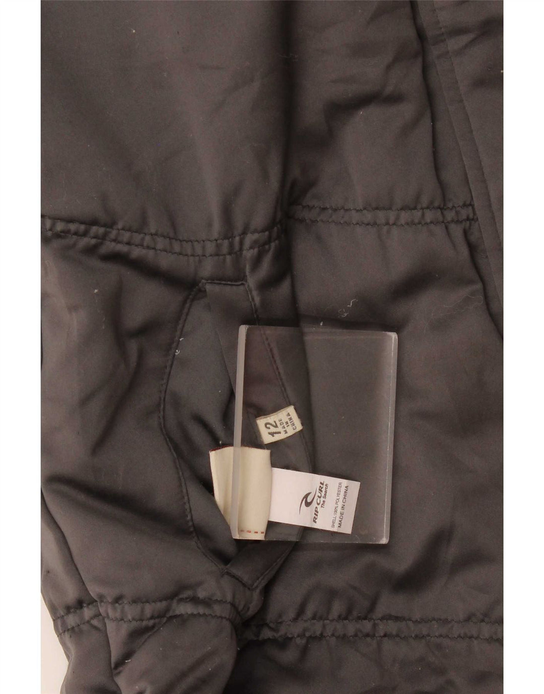 Rip Curl Damen Reversible Wattierte Jacke UK 12 Mittelgraues Polyester