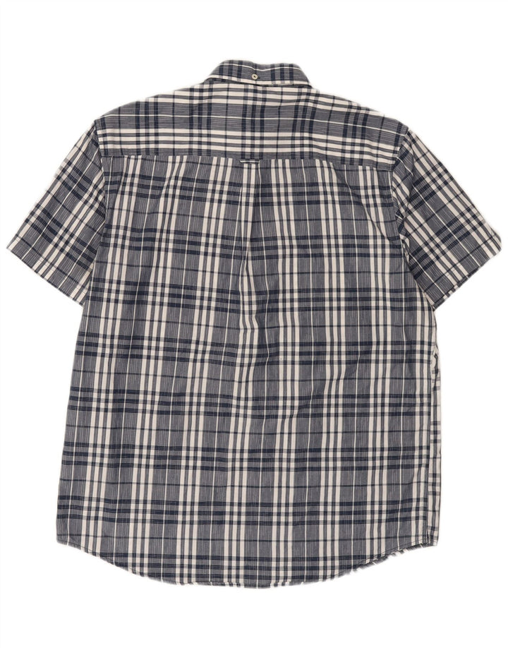 Ben Sherman Herren Kurzarmhemd XL Marineblau kariert Baumwolle
