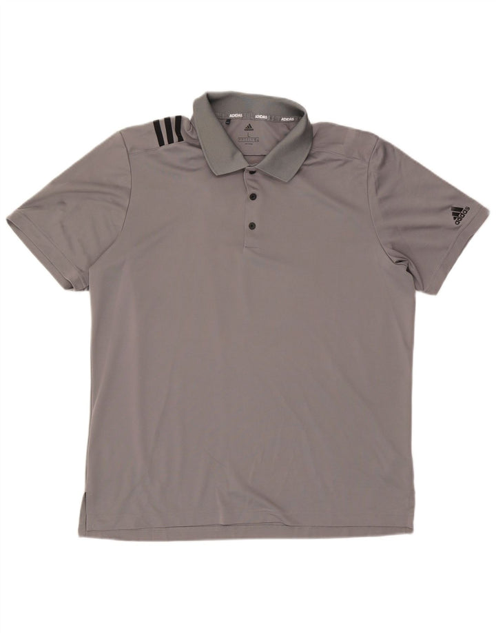 Adidas Herren-Poloshirt, großes graues Polyester