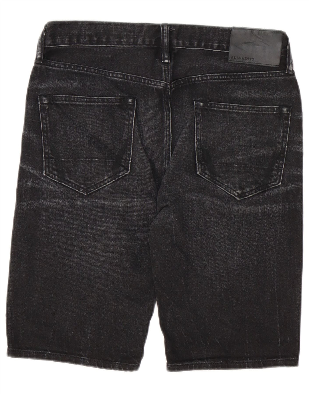 All Saints Herren-Jeansshorts mit Switch-Passform, W28, mittelschwarz, Baumwolle