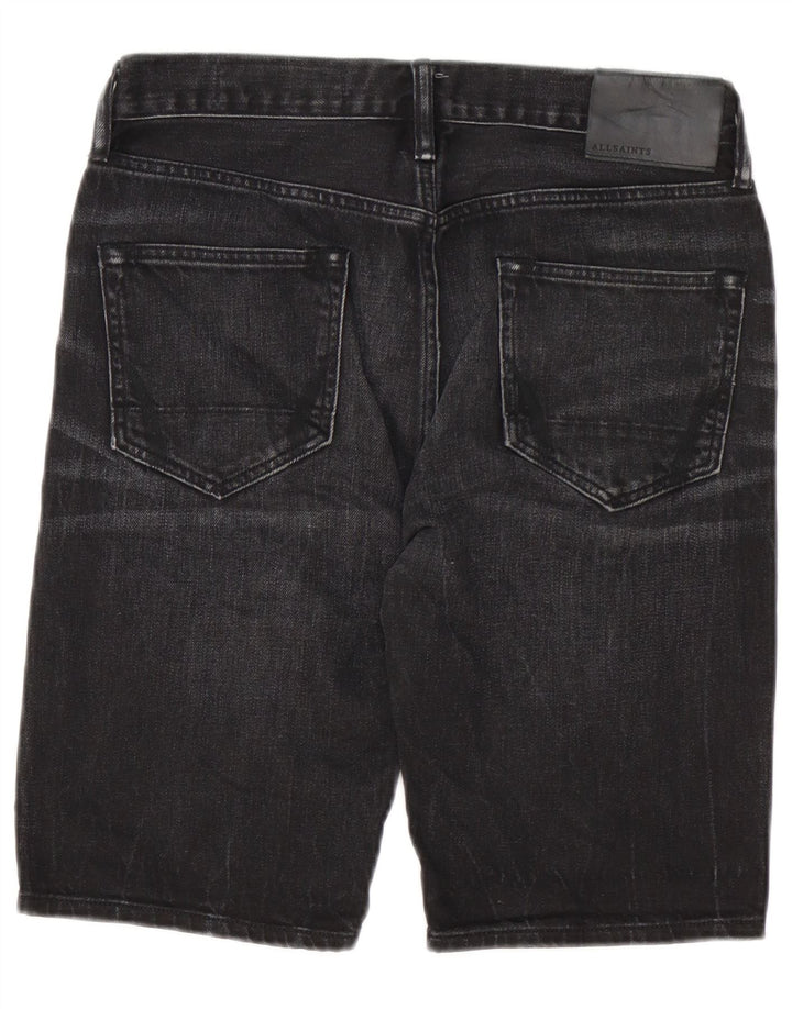 All Saints Herren-Jeansshorts mit Switch-Passform, W28, mittelschwarz, Baumwolle